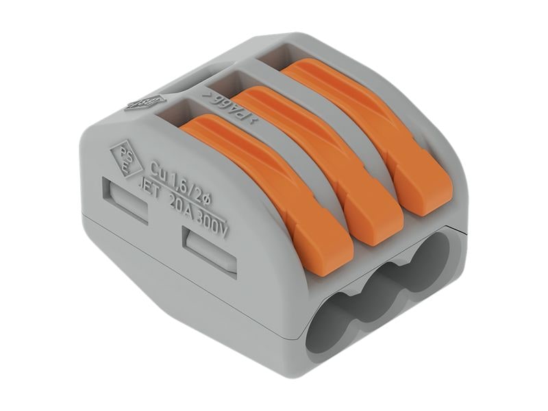 WAGO | Verbindungsklemme 3-fach | 5 Stück 3L 0.08…4mm² 32A 400V grau