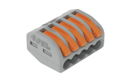 WAGO | Verbindungsklemme 5-fach | 5 Stück 5L 0.08…4mm² 32A 400V grau