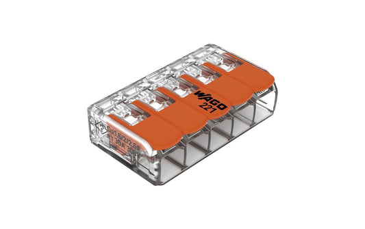 WAGO | Verbindungsklemme 5-fach | 6 Stück 5L 0.5…6mm² 41A 450V