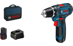 Bosch Professional | Akku-Bohrschrauber GSR 12V-15 | 2 x Akku GBA 12V 2.0Ah