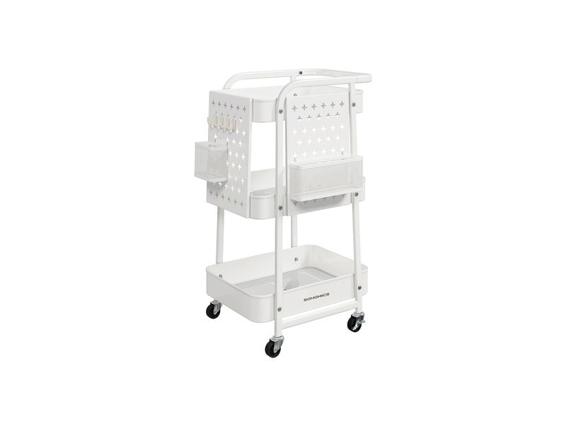 Songmics | Wagen mit Rollen,3 Ablagen | 49.4x32.3x73.9 cm, Stahl, PP