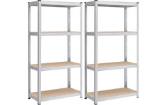 Songmics | Regal 2er Set, 4 Ablagen | 80x40x160 cm, Stahl, MDF