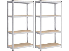 Songmics | Regal 2er Set, 4 Ablagen | 80x40x160 cm, Stahl, MDF