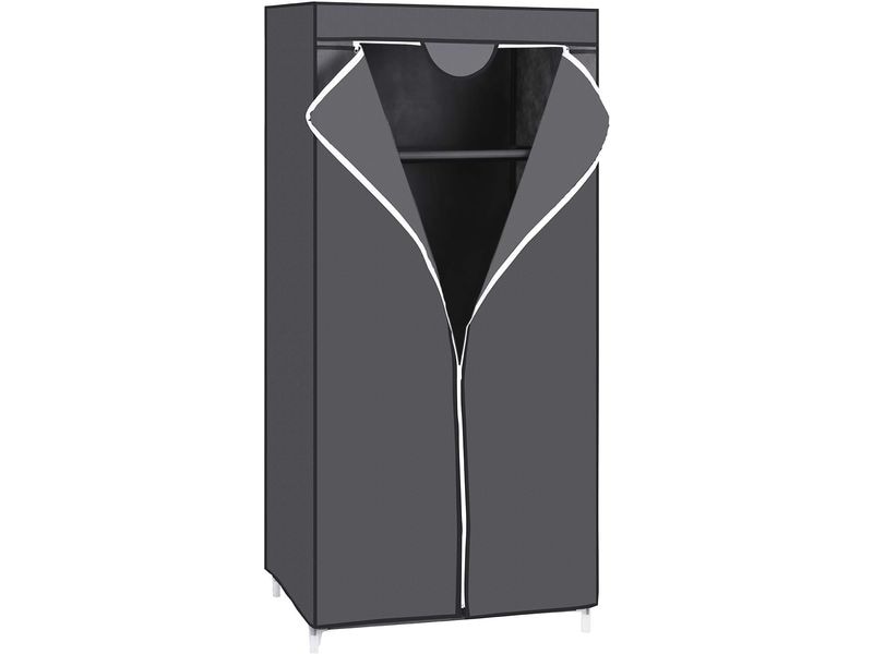 Songmics | Schrank Grau mit Reissverschluss | 75x45x160 cm, Stahl, Kunststoff