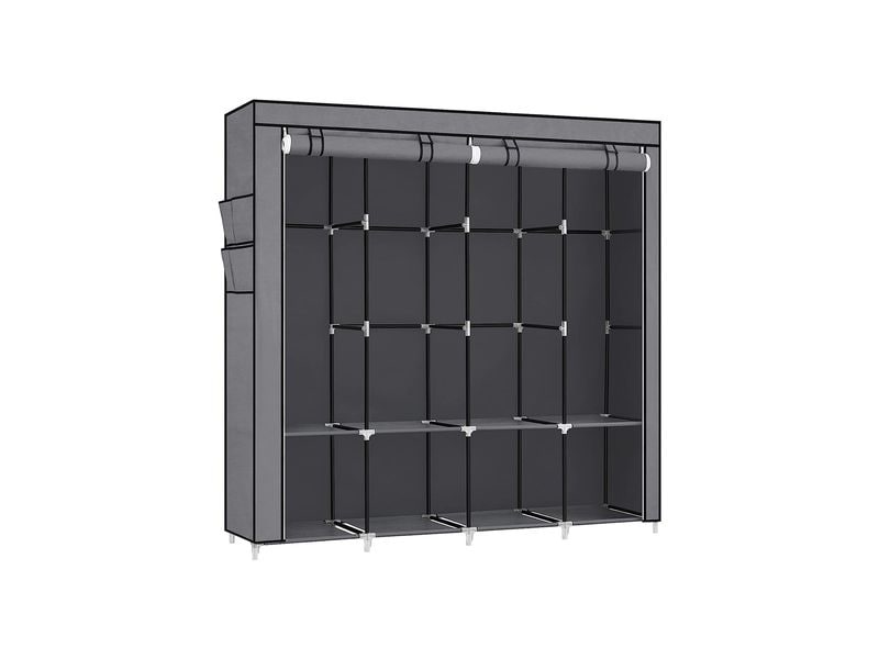 Songmics | Schrank Grau, 2 hochrollbare Türen | 170x45x167 cm, Stahl, Kunsstoff