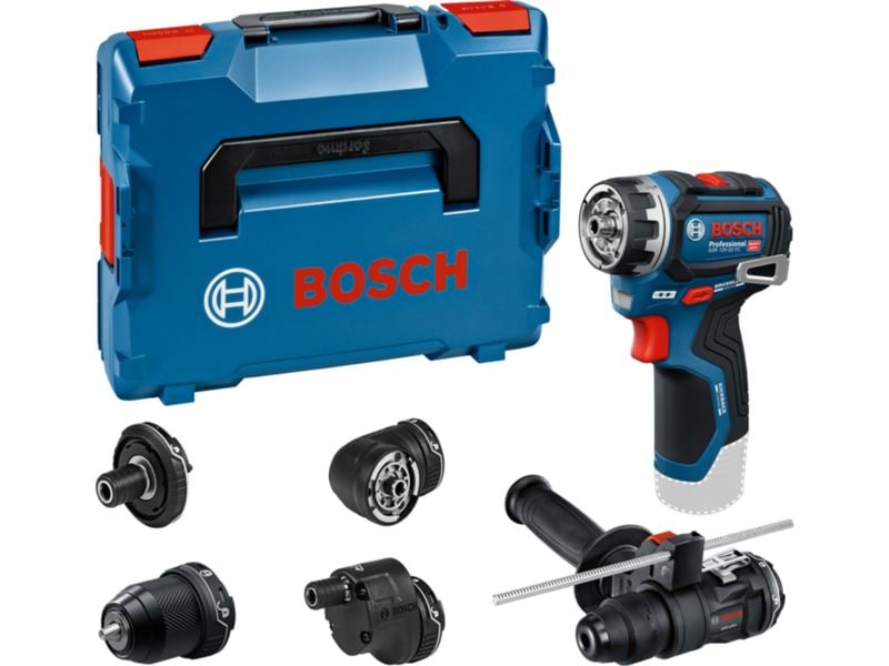 Bosch Professional | Schrauber GSR 12V-32 FC, div. Aufsätze | Handgriff, Tiefenanschl., L-BOXX