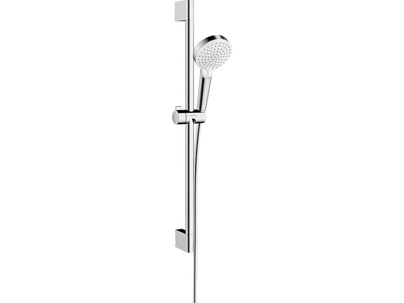hansgrohe | Crometta Brauseset Brausestange 65 cm | EcoSmart Weiss/Chrom