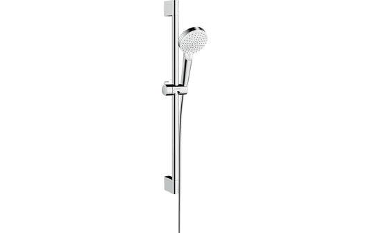hansgrohe | Crometta Brauseset Brausestange 65 cm | EcoSmart Weiss/Chrom