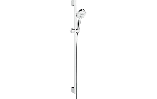 hansgrohe | Crometta Brauseset Brausestange 90 cm | EcoSmart Weiss/Chrom