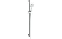 hansgrohe | Crometta Brauseset Brausestange 90 cm | EcoSmart Weiss/Chrom