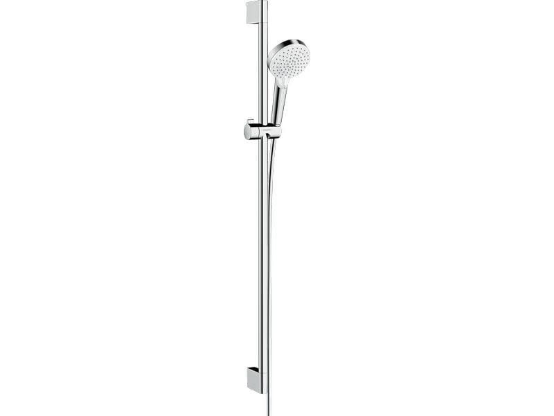 hansgrohe | Crometta Brauseset Brausestange 90 cm | EcoSmart Weiss/Chrom