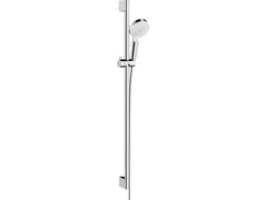 hansgrohe | Crometta Brauseset Brausestange 90 cm | EcoSmart Weiss/Chrom