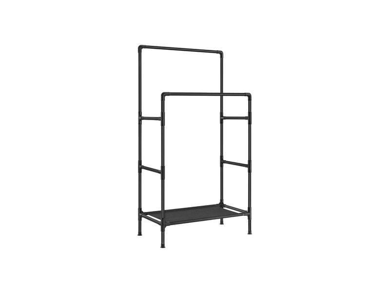 Songmics | Kleiderständer Schwarz, Eisenrohre | 83x45x157 cm, Stahl, Kunststoff