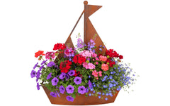relaxdays | Gartendeko Rost Schiff | 43 x 34,5 x 10 cm