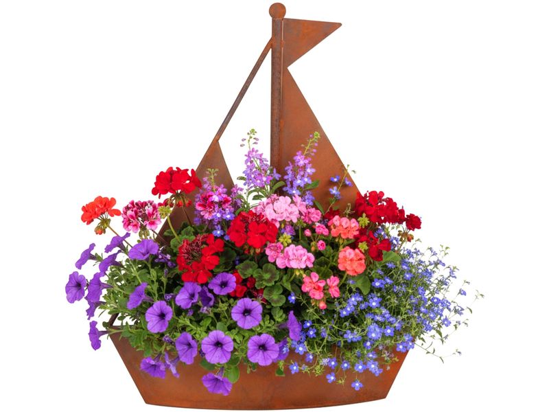 relaxdays | Gartendeko Rost Schiff | 43 x 34,5 x 10 cm