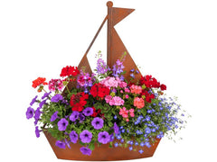 relaxdays | Gartendeko Rost Schiff | 43 x 34,5 x 10 cm
