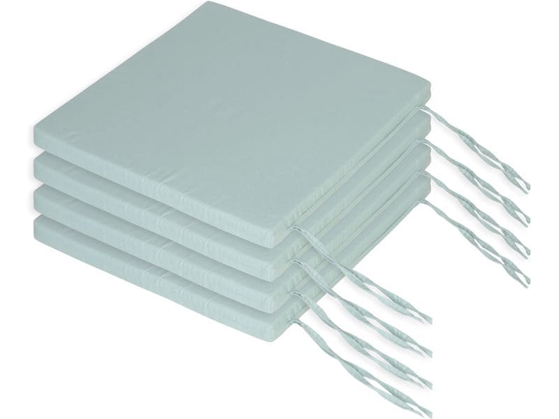 relaxdays | Stuhlkissen flach | 4er Set, 3 x 40 x 40 cm, Hellgrün
