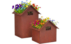 relaxdays | Gartendeko Rost Haus | 2er Set