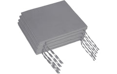 relaxdays | Stuhlkissen flach | 4er Set, 3 x 40 x 40 cm, Hellgrau