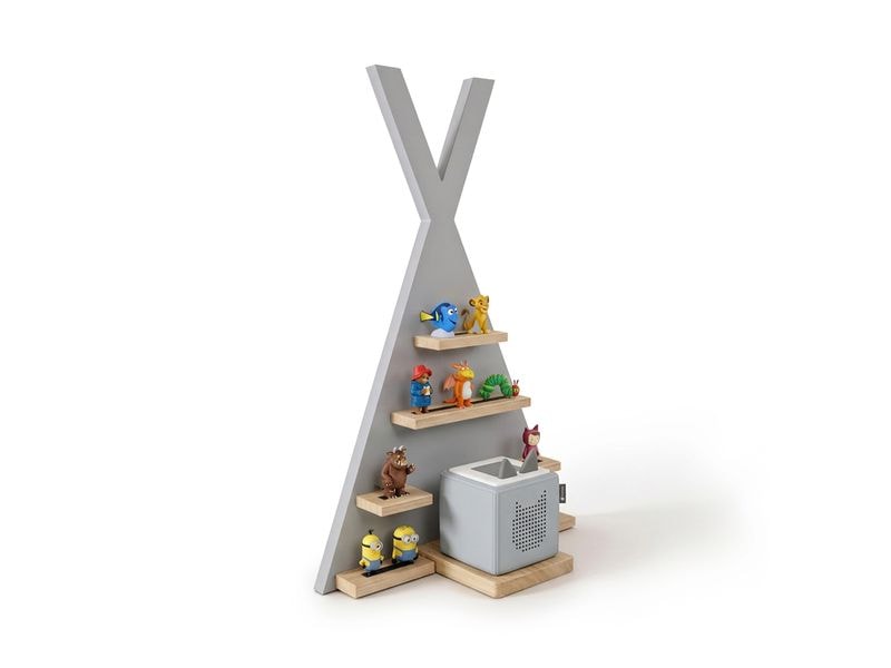 relaxdays | Kinderregal Toniebox Zelt | Grau