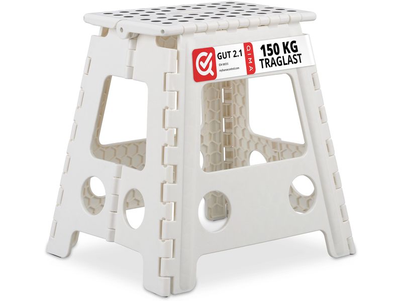 relaxdays | Klapphocker faltbar XL | Farbe: Weiss