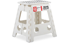 relaxdays | Klapphocker faltbar XL | Farbe: Weiss