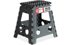 relaxdays | Klapphocker faltbar XL | Farbe: Schwarz/Grau