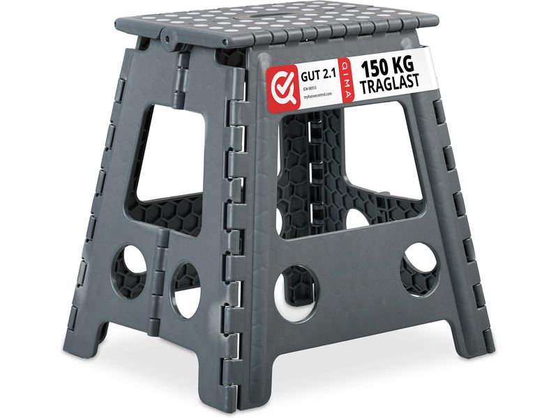 relaxdays | Klapphocker faltbar XL | Farbe: Anthrazit