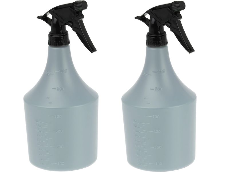 relaxdays | Sprühflasche | 2er Set, 1000 ml, Grau