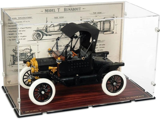 iDisplayit | Acryl-Display LEGO 11376 Ford Model TX | Mit Technischem Hintergrundbild