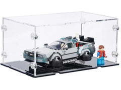iDisplayit | Acryl-Display LEGO 77256 Zeitmaschine | Mit schwarzem Boden & Ständer