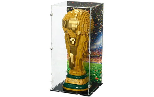 iDisplayit | Acryl-Display LEGO 43020 Offizieller Pokal | Mit Hintergrundbild & schwarzem Boden