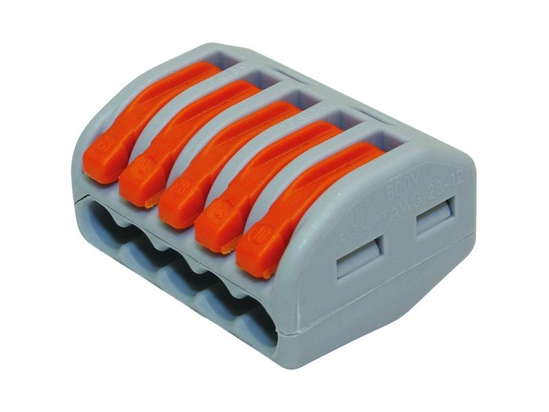 WAGO | Verbindungsklemme Contact 5-fach | 5L 0.08-4mm2 32A, grau, 40 Stück