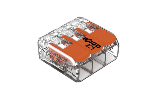 WAGO | Verbindungsklemme Compact 3-fach | 2 Stück 3L 0.2…4mm² 32A 450V