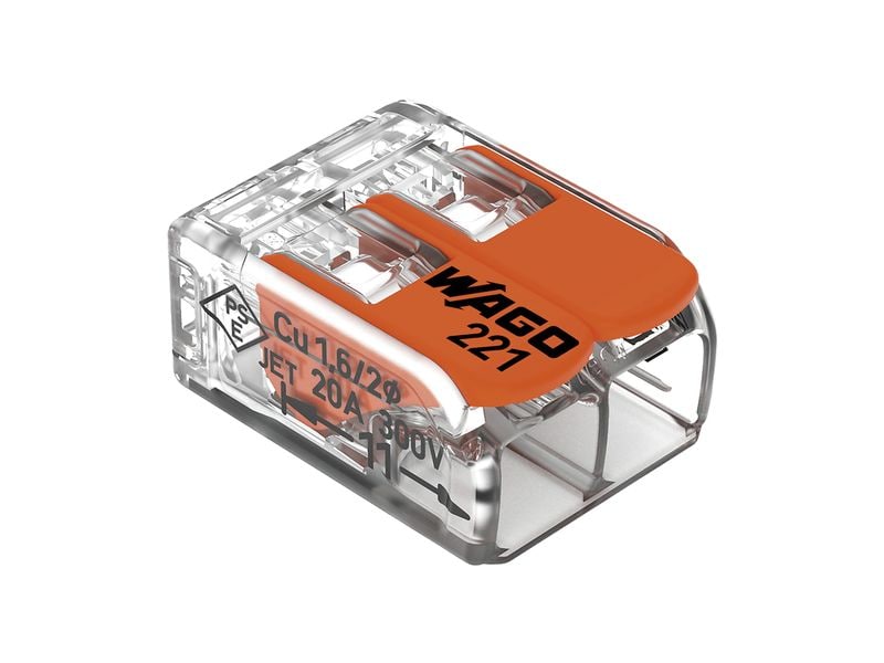 WAGO | Verbindungsklemme Compact 2-fach | 16 Stück 2L 0.2…4mm² 32A 450V