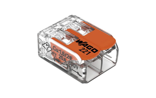 WAGO | Verbindungsklemme Compact 2-fach | 16 Stück 2L 0.2…4mm² 32A 450V