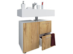 VCM | Badzimmer Unterschrank Flandu | Weiss/Honig-Eiche