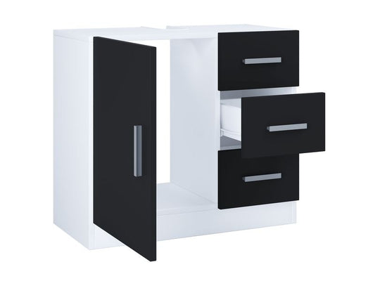 VCM | Badzimmer Unterschrank Zalo XL | Weiss/Schwarz