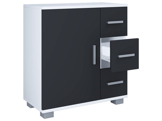 VCM | Badzimmerschrank Zalo XL | Weiss/Schwarz