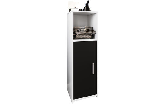 VCM | Badzimmerschrank Zalo L | Weiss/Schwarz