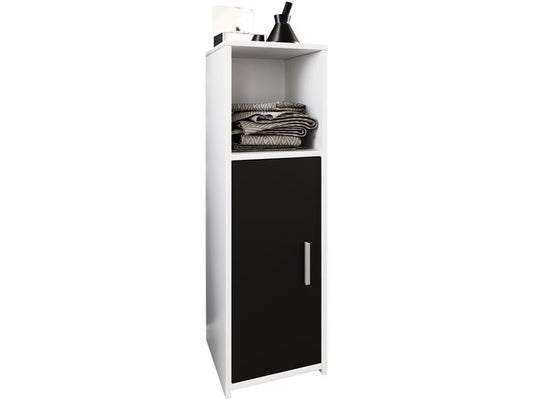 VCM | Badzimmerschrank Zalo L | Weiss/Schwarz