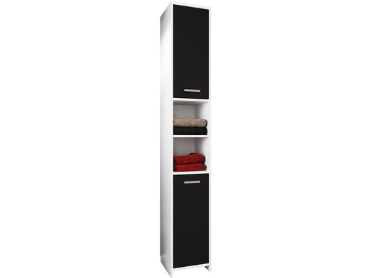 VCM | Badzimmer Hochschrank Zalo L | Weiss/Schwarz