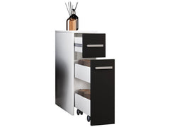 VCM | Badzimmer Nischenschrank Zalo | Weiss/Schwarz