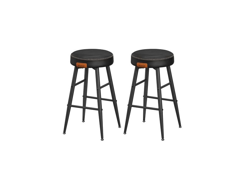 VASAGLE | Barhocker, 2er Set, Sitzhöhe 63cm | 49.5x63 cm (DxH), Stahl, Kunstleder