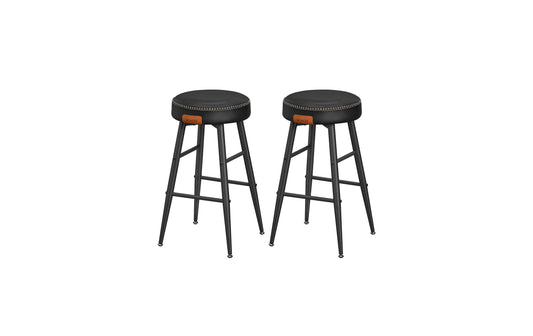 VASAGLE | Barhocker, 2er Set, Sitzhöhe 63cm | 49.5x63 cm (DxH), Stahl, Kunstleder