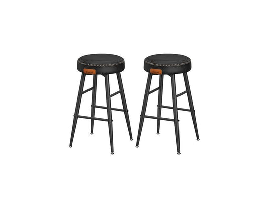 VASAGLE | Barhocker, 2er Set, Sitzhöhe 63cm | 49.5x63 cm (DxH), Stahl, Kunstleder