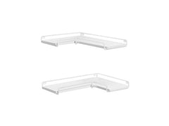 VASAGLE | Wandregal 2er Set, Weiss | 40x29x4 cm, Stahl, Spanplatte