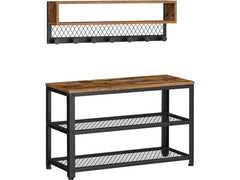 VASAGLE | Schuhgestell und Regal Industrial | 73x30x45.5 cm, Stahl, Spanplatte