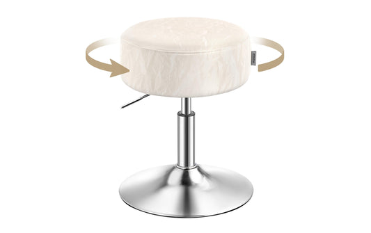 VASAGLE | Barhocker verstellbare Höhe, Creme | 38.5x45.5-57.5 cm (DxH), Kunstleder, Stahl