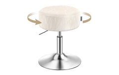 VASAGLE | Barhocker verstellbare Höhe, Creme | 38.5x45.5-57.5 cm (DxH), Kunstleder, Stahl